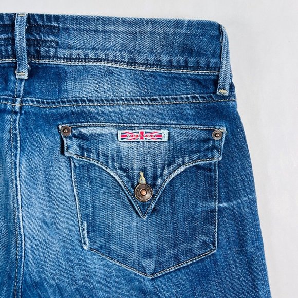 Hudson Womens Jeans 26 Blue Skinny Stretch Dark Wash Whiskers Flap Pockets - Picture 6 of 10